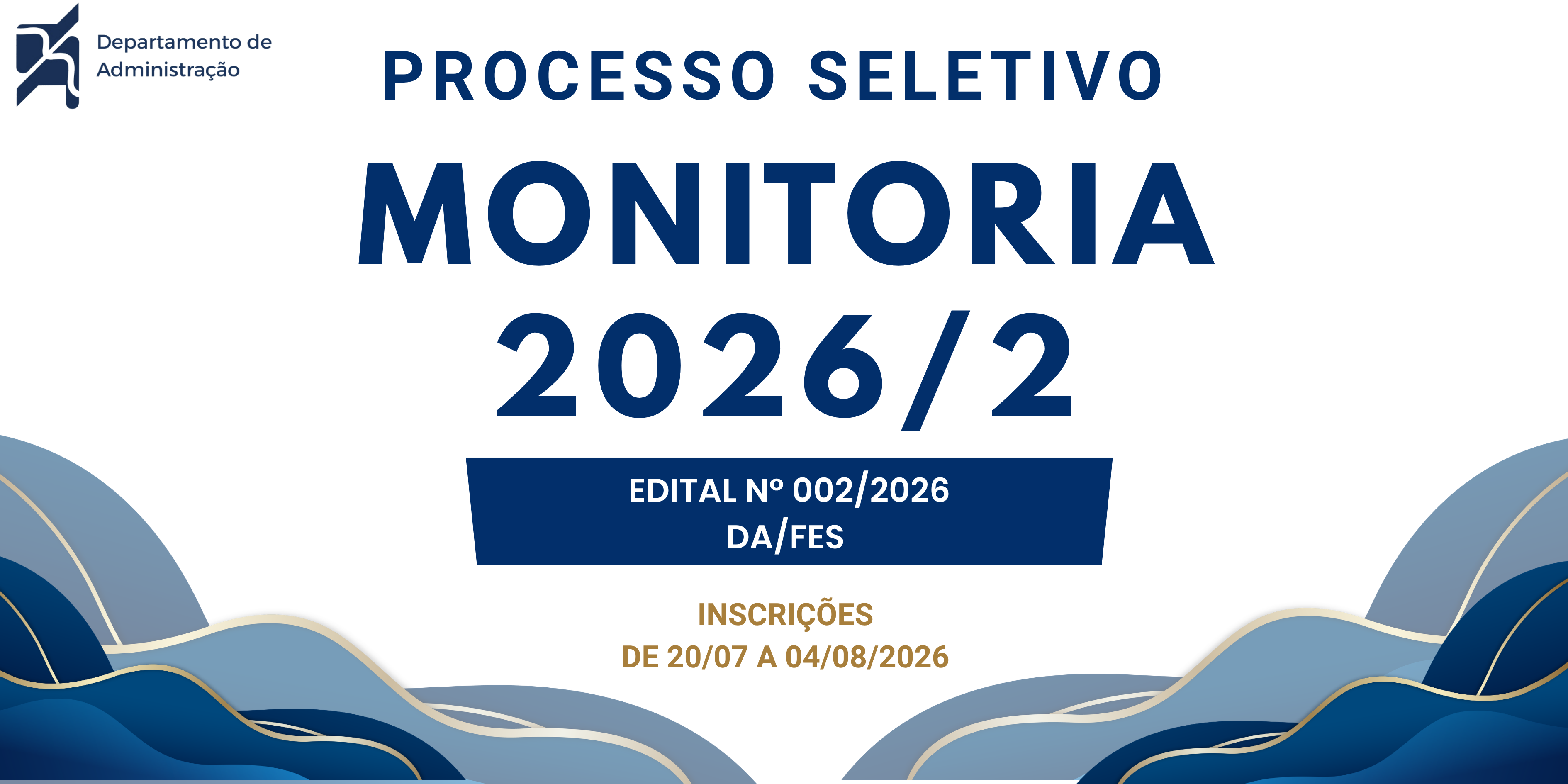 Inscrições Programa de Monitoria 2026/2